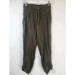 Lululemon Dance Studio Cinch Crop Pants Olive Green Size 2.